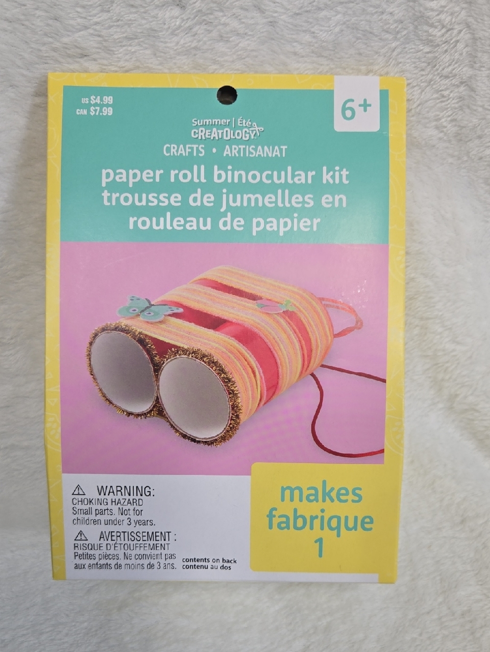 NWT! Creatology Pink & Yellow Paper Roll Binocular Kit